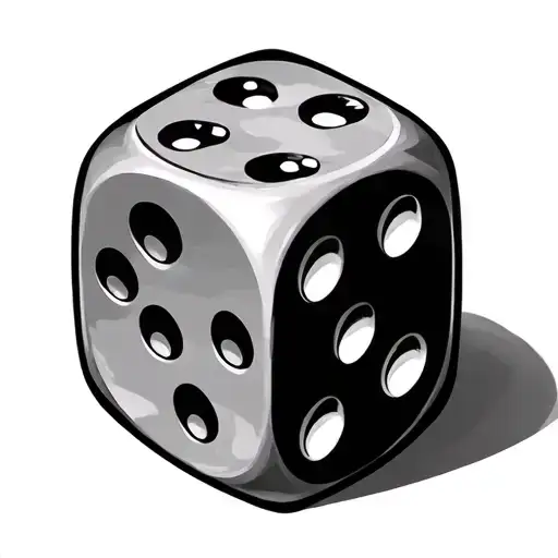 2 dice rolling number 5 at the same time tattoo design idea