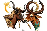 Sagittarius and Taurus tattoo design idea