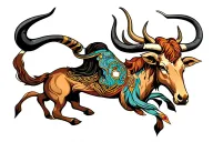 Sagittarius and Taurus tattoo design idea