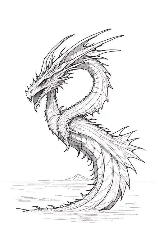 drogon and sun rising tattoo design idea