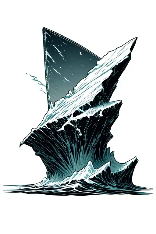 American traditional iceberg tattoo design idea