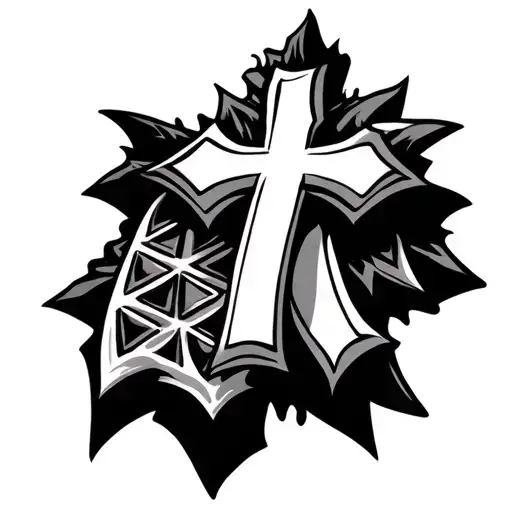 waffle tattoo, cross design tattoo design idea