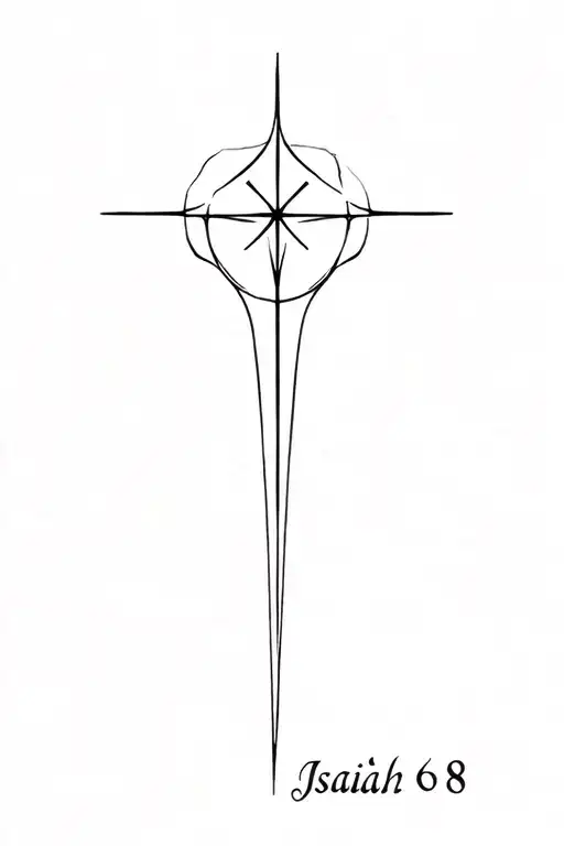 crusader's cross with, "Isaiah 6:8" tattoo design idea