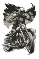 Harley vrod and running man tattoo design idea
