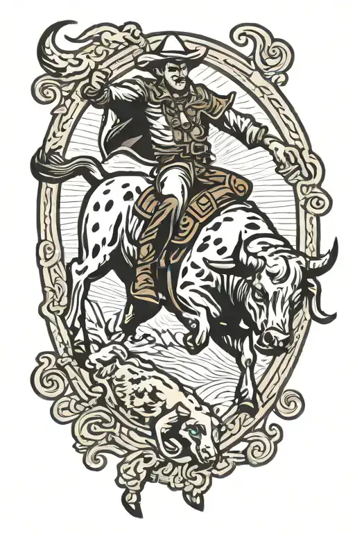 bull rider tattoo design idea