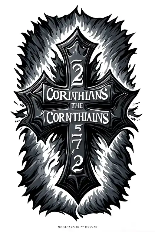 "2 Corinthians 5:7" cross, firefighting, navy tattoo design idea