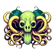 cthulu head and tentacles  tattoo design idea