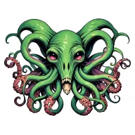 cthulu head and tentacles  tattoo design idea