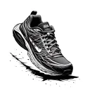 running shoe with 0.01% inside in masculine calligraphy tattoo design idea