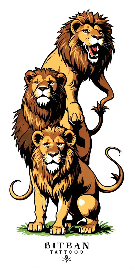 lions, Italian, Irish family tattoo design idea