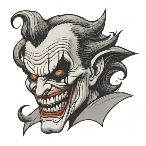 angry face mask joker tattoo design idea