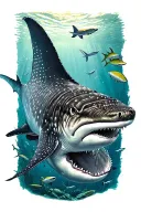 marine world pulp manta ray whale shark a tattoo design idea