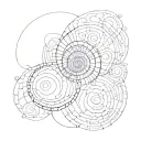 Fibonacci spiral with 9 circles of hell tattoo design idea