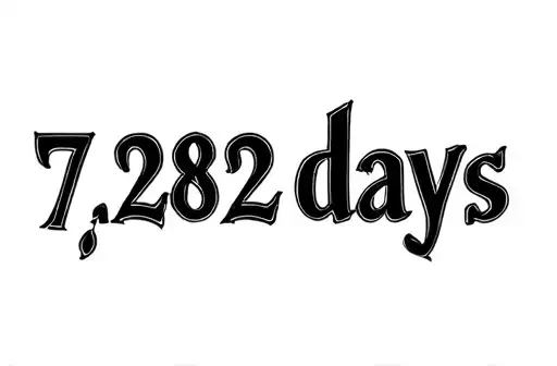 "7,282 days" tattoo design idea
