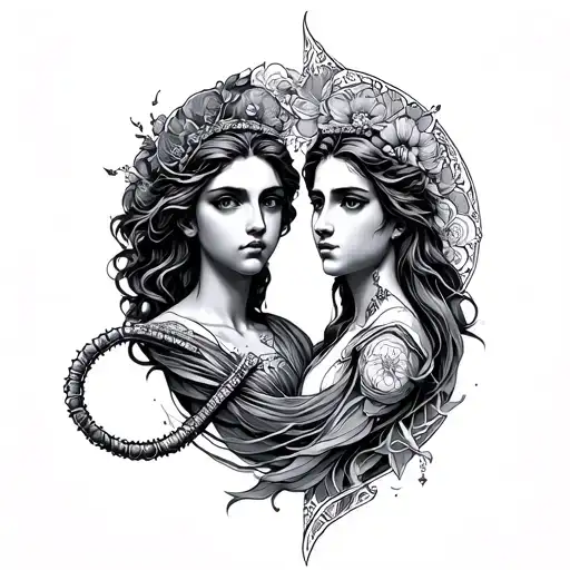 Aquarius And Gemini tattoo design idea