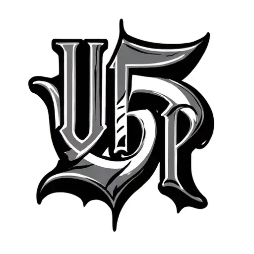 "U" "UYP2R" Roman Numeral 5 tattoo design idea
