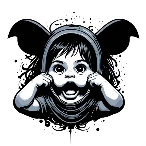 cybersigilism that spells crybaby tattoo design idea