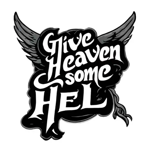 Give Heaven Some Hell text tattoo design idea