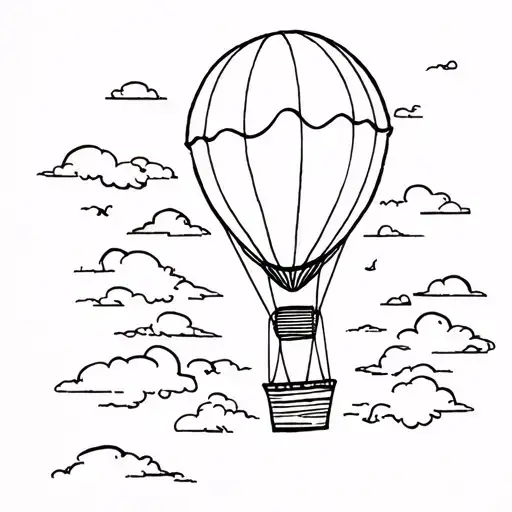 Hot Air Balloon tattoo design idea
