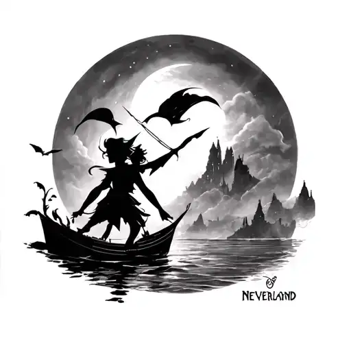 neverland Peter Pan tattoo design idea