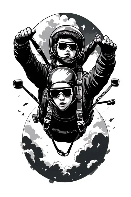 skydiving tattoo design idea