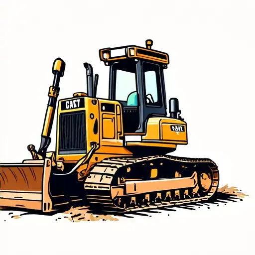 bulldozer tattoo design idea