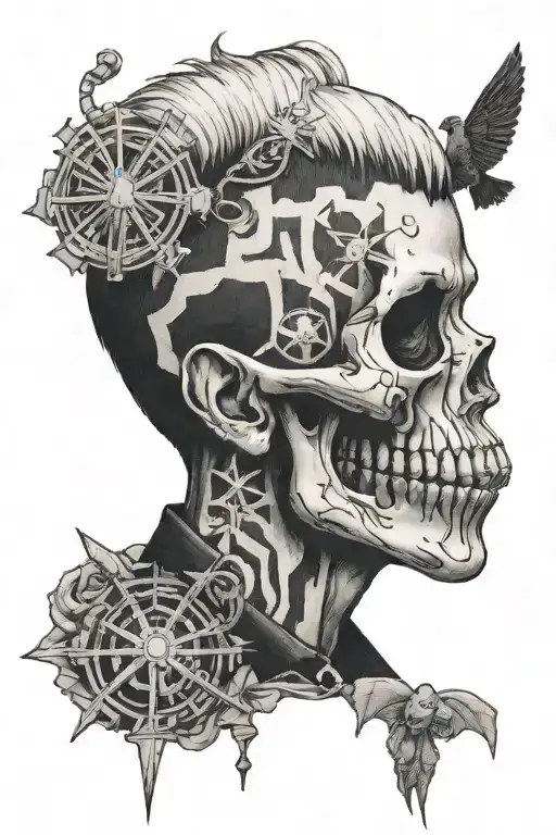 the black parade album cover with american idiot tattoo design idea