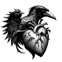 Grim Reaper Sacred Heart raven tattoo design idea
