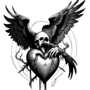 Grim Reaper Sacred Heart raven tattoo design idea