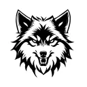 Evil wolf head tattoo design idea