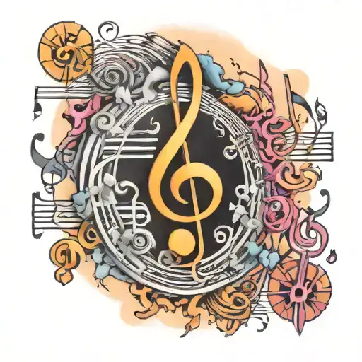 music notes gaming sound peace and trouble life and death all merged together in a image that resonate with money too tattoo design idea