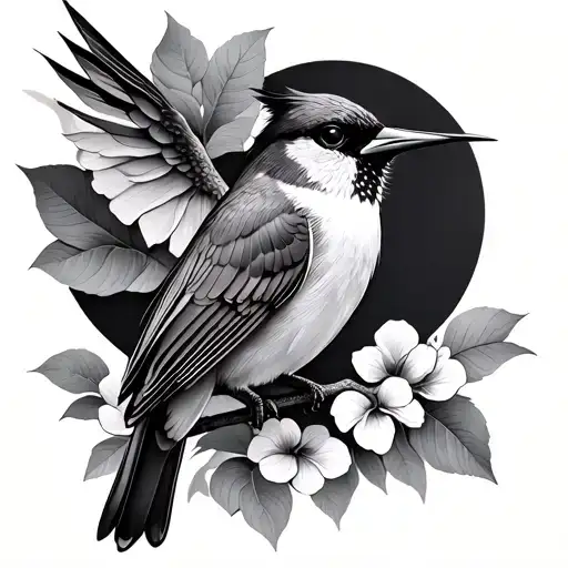 Cardinal And Hummingbird tattoo design idea