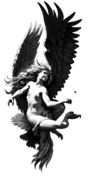 angels flying fighting flying demons they know tattoo design idea