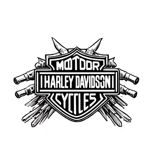 harley davidson bar and shield tattoo design idea
