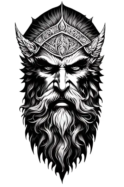 odin god one eyed tattoo design idea