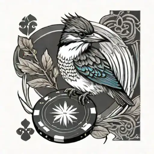 kingfisher poker chips tattoo design idea