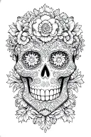 sugar skull soft shading tattoo design idea