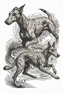 greyhound chasing a hare tattoo design idea