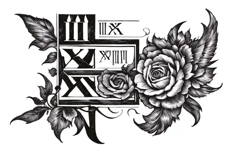 3 september 1999 roman numerals tattoo design idea