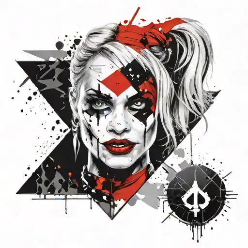 harley quinn rhombuses tattoo design idea