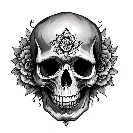 Skull mandala design inspired tattoo design idea