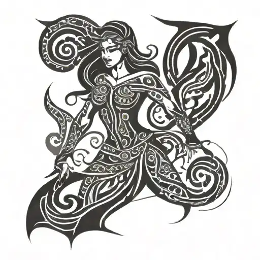 Celtic woman warrior tattoo design idea