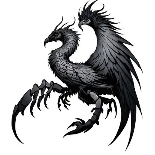 firey phoenix rising scorpio zodiac sign tattoo design idea