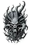 demons in hell tattoo design idea