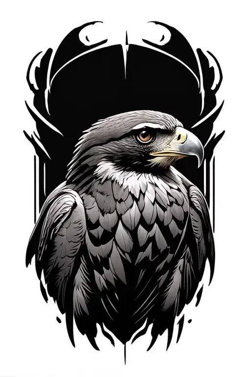 hawk tattoo design idea