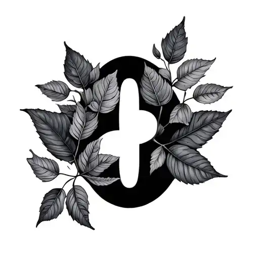 Leaves Around Knee tattoo design idea