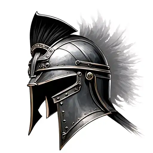 gladiator helmet tattoo design idea