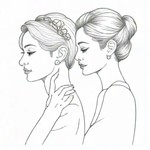 aunt and niece fine line tattoo tattoo design idea