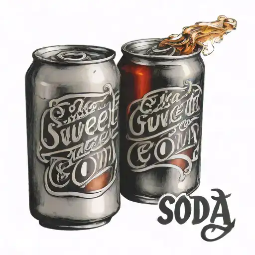 soda can with name SWEET COLA tattoo design idea