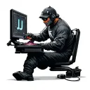 Computer, welding machine, letters JJ tattoo design idea